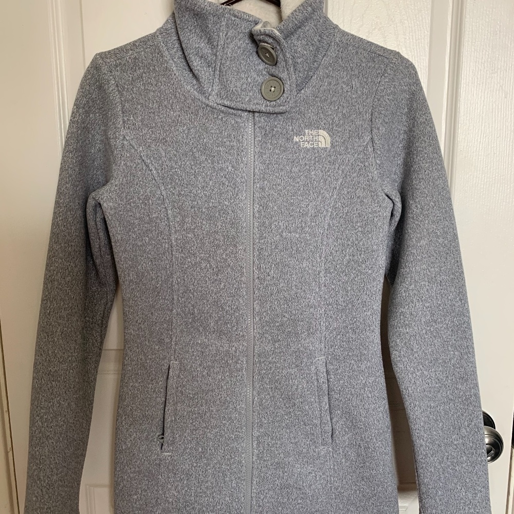 North Face Gray Cinched Zip Jacket